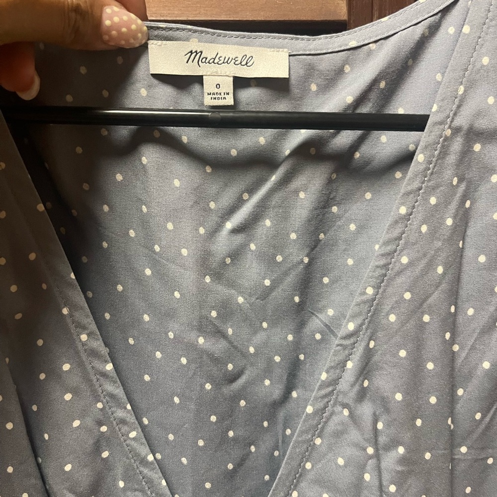 Madewell Leedra Polka Dot Midi Dress Cottagecore Romantic Button Front Size 0 - Picture 6 of 6